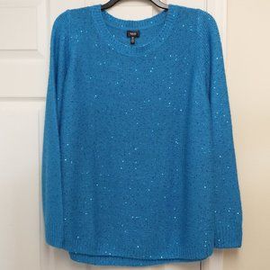 NWOT Rafaella Women's Turquoise Shimmery Sequined Long Sleeve Sweater SIZE 3X